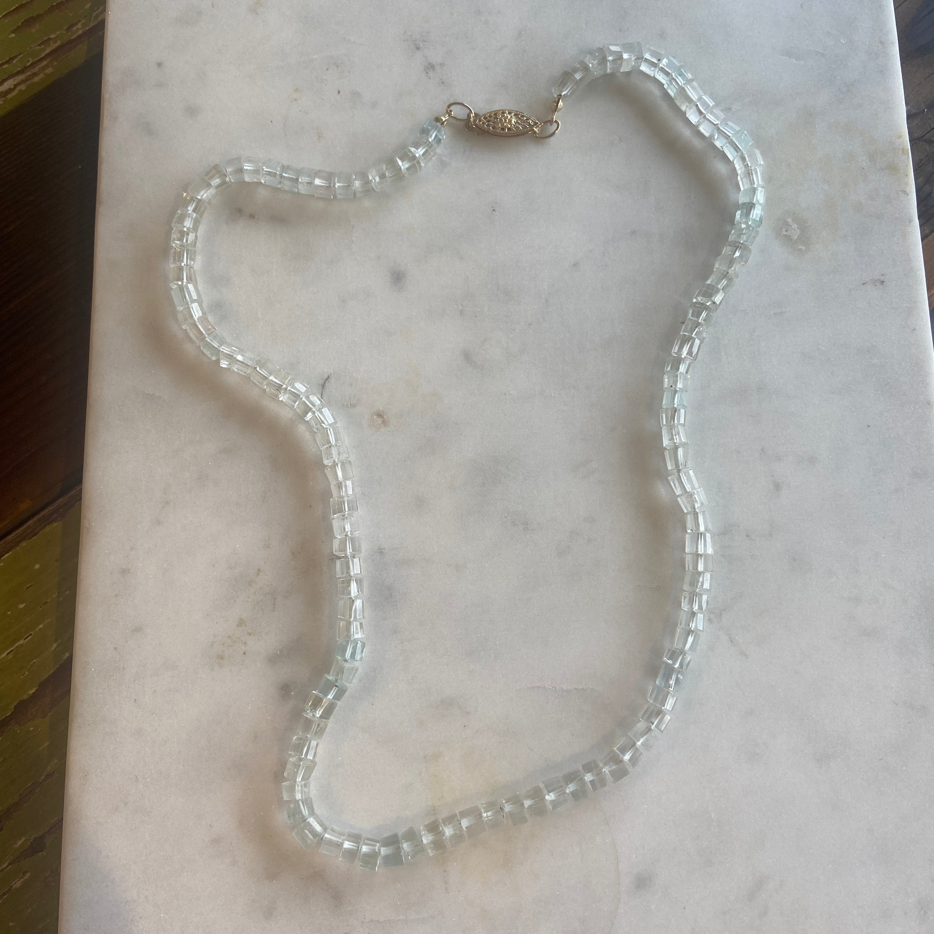 Aquamarine Continuous Strand Necklace