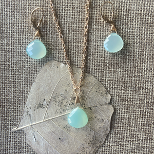 Chalcedony Necklace & Earrings