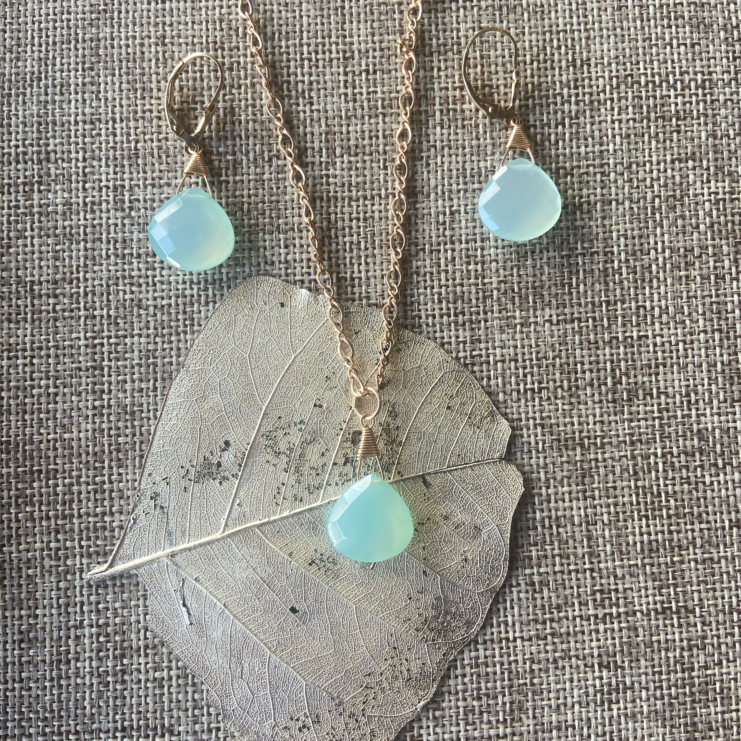 Chalcedony Necklace & Earrings