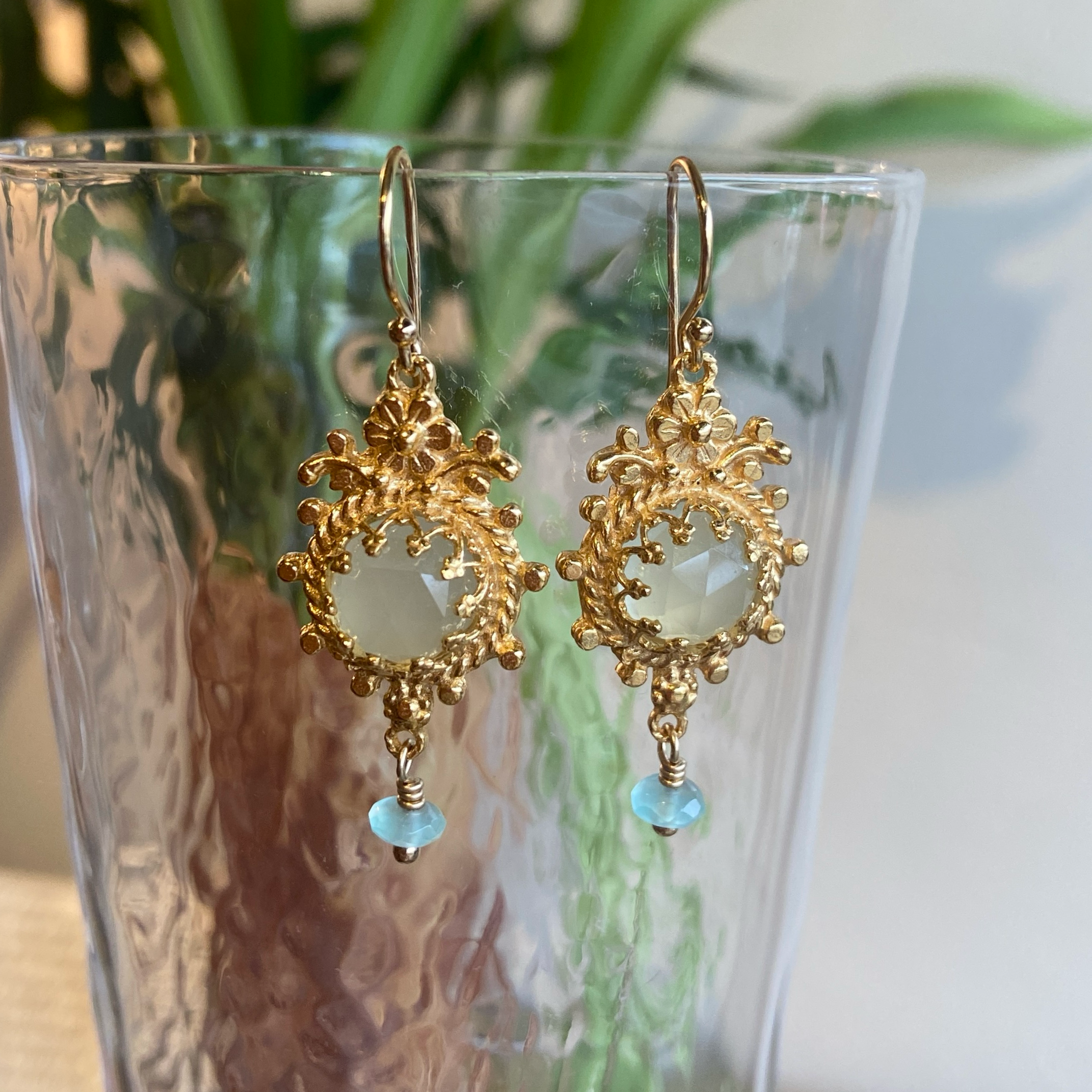 Aqua Chalcedony Earrings