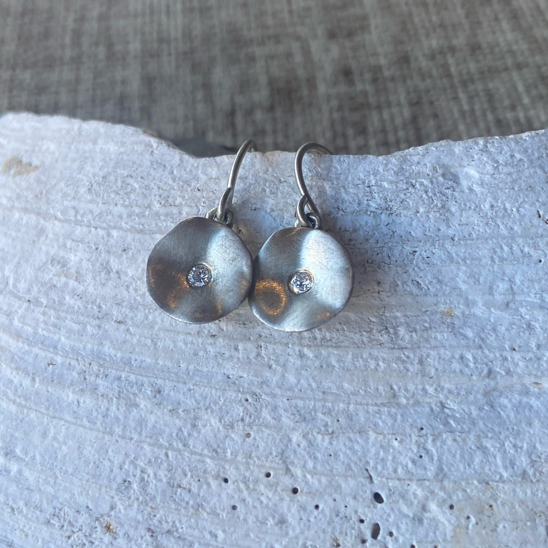 Seed Diamond Drop & Post Earrings