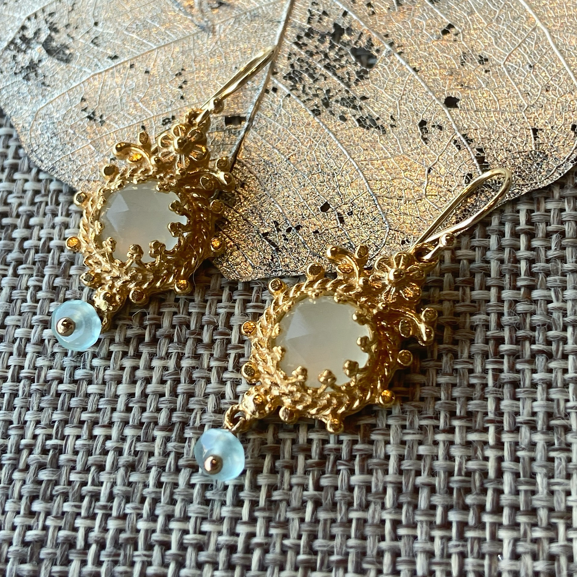 Aqua Chalcedony Earrings