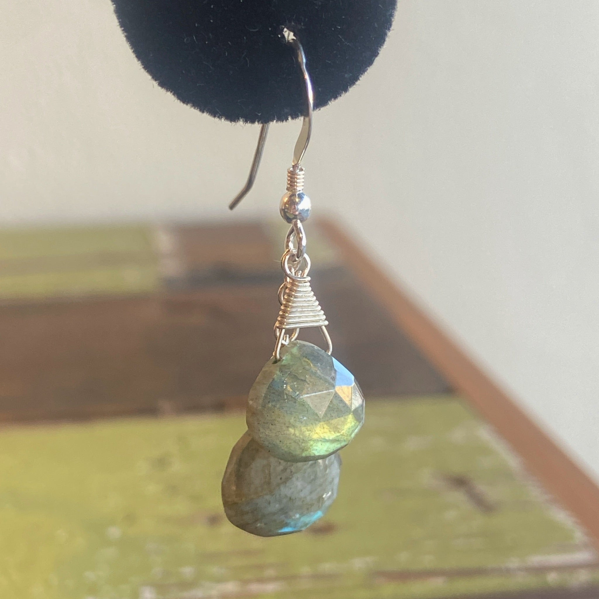 Labradorite Earrings and necklace in Silver