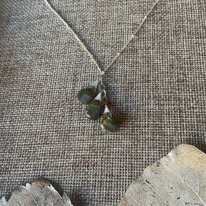 Labradorite Earrings and necklace in Silver