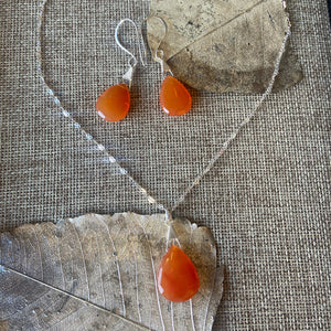 Carnelian Necklace & Earrings