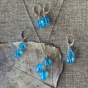 Swiss Blue Topaz Necklace & Earrings