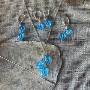 Swiss Blue Topaz Necklace & Earrings